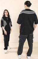 تيشرت أسود بألوان متداخلة