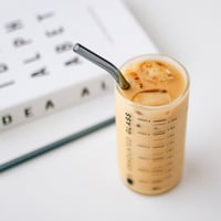 2 مزاز زجاج أسود + فرشاة تنظيف