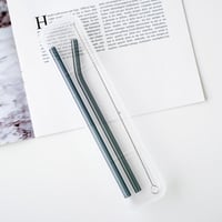 2 مزاز زجاج أسود + فرشاة تنظيف