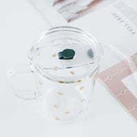 كوب زجاجي نجوم مع مزاز