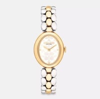 ساعة كوتش نسائية فضي وذهبي