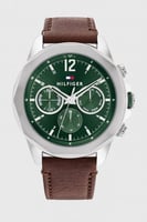 ساعة تومي هيلفيغر جلد بني