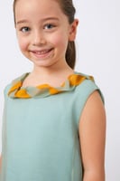 فستان بناتي أخضر نعناعي بتفاصيل كشكشة أورجانزا من...