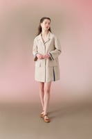 عباية نسائية بيج بجيبين أماميين مزدوجة - أنيقة كاج...