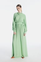 فستان نسائي كلاسيك لون اخضر من LATIFA