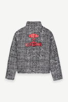 جاكيت منتفخ بسحاب منقوش – دافئ ومريح – جيوب جانبية...