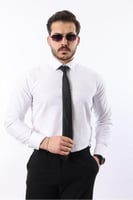 قميص رجالي أبيض Slim Fit كلاسيكي لمظهر أنيق Zafoni...