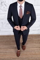 بدلة رجالي أزرق داكن بزركشة من Pr-paco-romano-أصلي