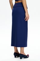 تنورة بطبعة موسمية - نيلي - بوليستر بفيكسوز وقصّة...