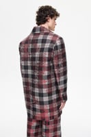 معطف طويل منقوش – دافئ وأنيق – جيوب جانبية وياقة م...