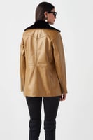 معطف واق من المطر من الجلد الطبيعي من DERIZA - أصل...