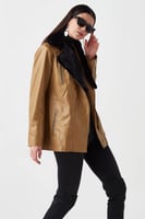 معطف واق من المطر من الجلد الطبيعي من DERIZA - أصل...