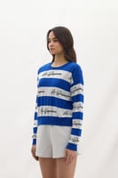 سترة تريكو نسائية – أزرق كرة نارية – أناقة وحيوية...