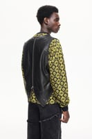 سترة جلد خروف انثراسايت تصميم فاخر Les Benjamins ت...