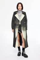 معطف ترنش طويل – رمادي – أكمام وحزام مفصل – تصميم...