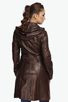 معطف جلد بني من DERIZA - أصلي