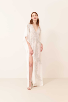 فستان ماكسي مطرز - لون قياسي - إطلالة سهرة فاخرة -...