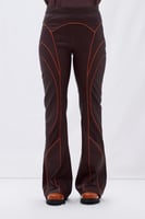 بنطال جلدي 101 – عنابي قديم – بخصر عالٍ متوسط الار...