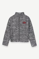 جاكيت منتفخ بسحاب منقوش – دافئ ومريح – جيوب جانبية...