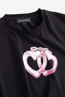 تيشيرت قصير – أسود – طبعة موسمية – قصة كبيرة الحجم...