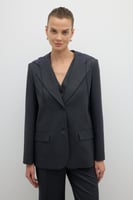 سترة منسوجة بغطاء رأس - تصميم عصري - لون قياسي - R...