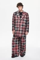 معطف طويل منقوش – دافئ وأنيق – جيوب جانبية وياقة م...