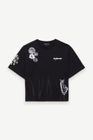 تيشيرت معلب – أسود – طبعات موسمية – قصة مربعة وراح...