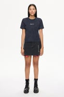 تيشيرت عادي – أسود – تأثير رذاذ وطبعات موسمية – رق...