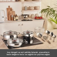 طقم أواني طهي ميكس-كوك-ستور - ستيل فضي - طقم متكام...