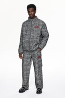 جاكيت منتفخ بسحاب منقوش – دافئ ومريح – جيوب جانبية...