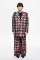 معطف طويل منقوش – دافئ وأنيق – جيوب جانبية وياقة م...