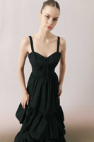 فستان ماكسي طويل من التفتا – أسود – فخامة وأناقة –...