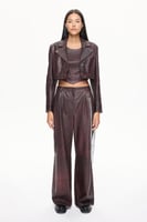 بنطال جلدي 202 - أحمر غامق - جودة تركية - نسائي -...