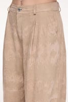 بنطال جلد الغزال - بيج - نسائي - تصميم فاخر واسع -...