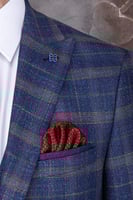 بدلة رجالي زرقاء بمربعات بيج من Pr-paco-romano-أصل...