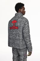 جاكيت منتفخ بسحاب منقوش – دافئ ومريح – جيوب جانبية...