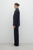 سترة صوفية مزدوجة الصدر - أزرق داكن - أناقة رسمية...