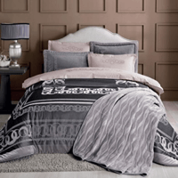 طقم مفرش عرايس - بيج ورمادي - راحة ونعومة فائقة -...