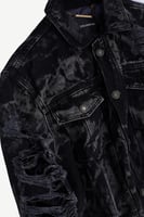 سترة جينز - أسود دينم - إغلاق أزرار خامة قطن - Les...