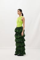 تنورة طويلة - حجر أخضر - بولي أميد بطبعة جرافيكية...