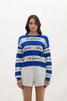 سترة تريكو نسائية – أزرق كرة نارية – أناقة وحيوية...