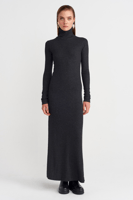 فستان دانتيل طويل - فضي رمادي - إطلالة مسائية فاخر...