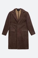 معطف طويل بأكمام طويلة كستنائي قديم – أنيق وفاخر –...