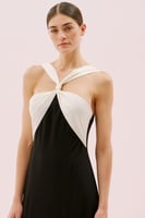 فستان ماكسي بمشبك وعقدة - لون قياسي - ROMAN - تركي...