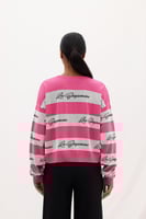 سترة محبوكة نسائية – وردي – راحة وأناقة – خطوط موس...