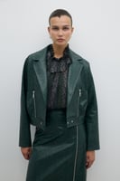 جاكيت مزدوج الصدر بسحاب وكبس - أخضر - تصميم عصري -...