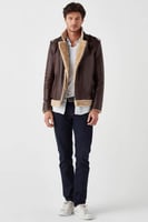 معطف جلد طبيعي للرجال من DERIZA - أصلي