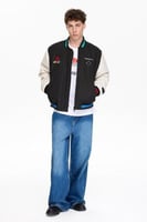 جاكيت بومبر رجالي اسود رجالي حرية الحركة Les Benja...