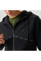 سويت شيرت رجالي اسود بسحاب و قلنسوة من Lacoste- أص...