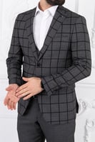 بدلة رجالي رمادي برسم مربعات من Pr-paco-romano-أصل...